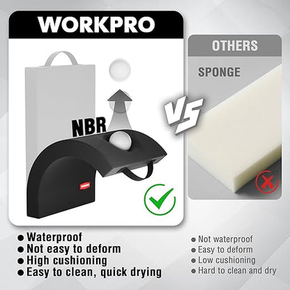 WORKPRO 17" Kneeling Pad with Removable Cover, Soft Pad Cushioning for Knee, Large Foam Kneeler Pad for Gardening, Daily Chores, Workout Supplies, Black
