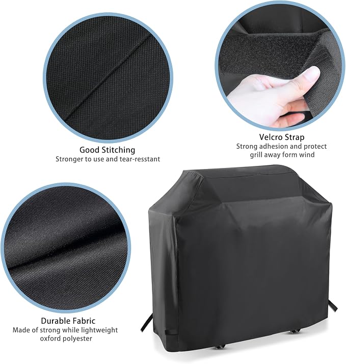 Grills Cover for 2-Burner Patio Grill Cover for Grill Model 52101, 14633 and 14633B (Shelves Folded), 46 Inch 98472 Heavy Duty & Waterproof, Outdoor Barbecue Cover