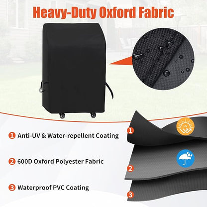 iCOVER Small Grill Cover - 30 inch Two Burner BBQ Gas Grills Covers 600D Heavy Duty Waterproof, Fits Weber/Char-Broil/Brinkmann/Nexgrill/Jenn Air/Pit Boss 3 Series with Collapsed Side Tables