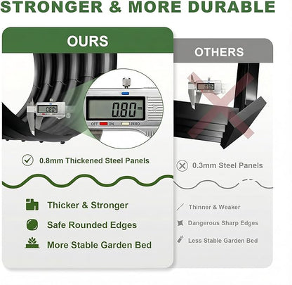 AHEONLAR 3 Pack 4×2×1.5ft Galvanized Raised Garden Bed Outdoor, Sturdy Planter Boxes for Vegetables, Fruits, Flowers and Plants, Easy Assembly, Black