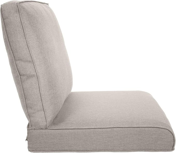 Pop 22x25/22x24 Outdoor Cushions for Patio Couch Chairs Set of 3 - High Back Comfy Outside Seat Cushions for Lawn Wicker Dining Rocker Glider Loveseat 3-Seater Sectional Sofa - Beige/Classic