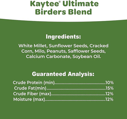 Kaytee Ultimate Birder's Blend Food, Wild Bird Seed For Grosbeaks, Cardinals, Nuthatches, Woodpeckers & More Outside Feeders, 10 Pound