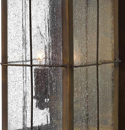 Hinkley Bingham Medium Wall Mount Outdoor Lantern - Brass, Clear Seedy Glass, Gas Light Style - Sienna Finish