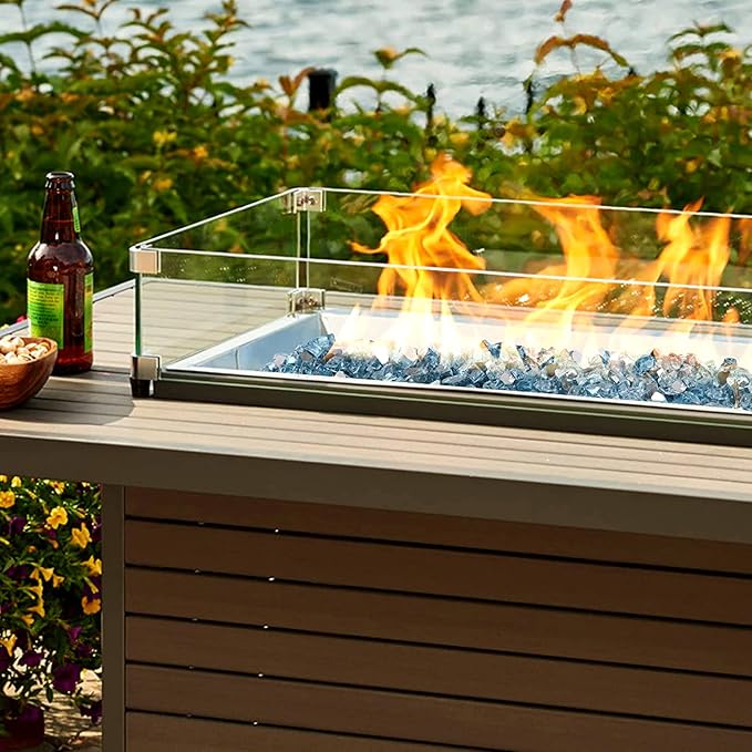 Mr. Fireglass 10 Pounds Reflective Fire Glass, 1/4 Inch High Luster Fire Pit Glass Rocks for Propane & Natural Gas Fire Pits Fireplace and Landscape Decor, Aqua Blue