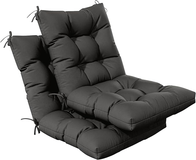 Patio Seat&Back Chair Cushions for Outdoor Furniture，Comfortable Cushions for Rocking/Dining/Lawn Chair-Set of 2