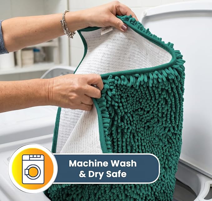Muddy Mat® | Super Water Absorbent Door Mat Indoor, Microfiber Quick Dry Chenille Entryway Rug, Slip Resistant Front Door Mat, Indoor Mats for Entryway, Machine Washable Pet Rug, Slate Blue 32" x 44"