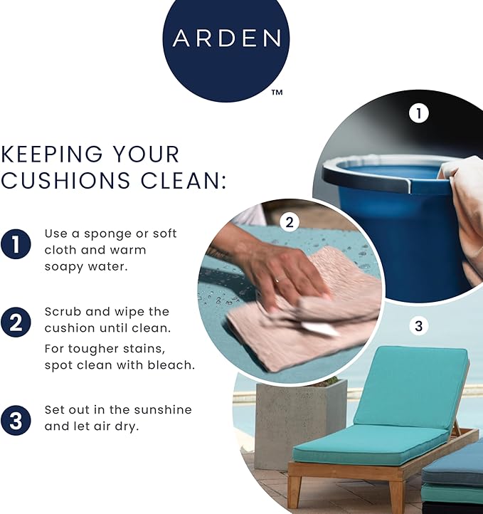 Arden Outdoor Deep Seat Cushion Set, 24 in x 24 in, Weather-Proof, Rain-Proof, Fade Resistant Patio Cushion for Chair, Sofa, and Couch Pistachio Botanical