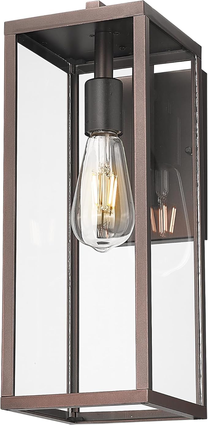 ALLGOT Outdoor Wall Sconce, Outside Porch Light, Anti-Rust Outdoor Wall Lantern Lamp, Exterior Lighting Fixture for Front Porch Corridor Doorway Patio (Oil-Rubbed Bronze, 16 Inch Height)