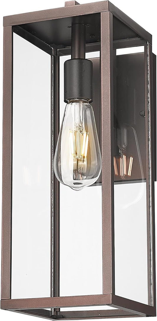 ALLGOT Outdoor Wall Sconce, Outside Porch Light, Anti-Rust Outdoor Wall Lantern Lamp, Exterior Lighting Fixture for Front Porch Corridor Doorway Patio (Oil-Rubbed Bronze, 16 Inch Height)