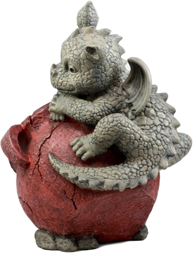 Ebros Gift Set of Two Playful Climbing Dragon Babies Planter Pot Mythical Fantasy Home Patio Garden Decor Resin Statue