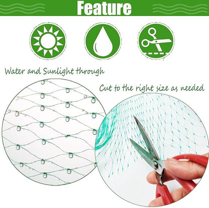Bird Netting for Garden Protection Bird Fence Plant Netting Garden Garden Netting Mesh for Chicken Coop Deer Squirrels Poultry Protect Fruit Trees Vegetable 13x16.5ft