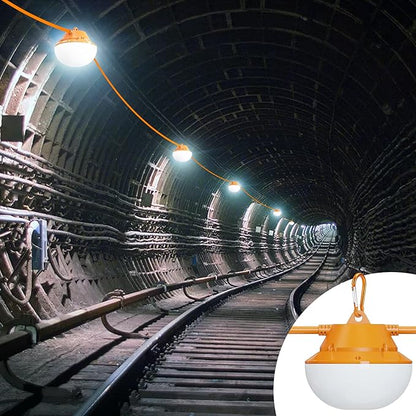120FT Construction String Lights 180W String Work Light for Construction Jobsites, 18000Lumen Temporary Construction Work Lighting for Wide Application
