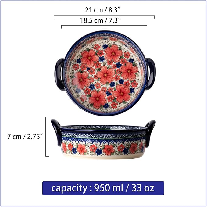 Baking Dishes For Oven, 1 Quart Round Casserole Dishes For Oven-safflower-round 950ml