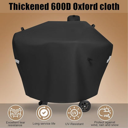 Pellet Grill Cover for Camp Chef 24 Smoker, Upgraded Full-Length Heavy Duty Waterproof Smoker Cover for Woodwind Pro 24 PG24SE PG2424SGB SmokePro PG24MZG PG24WWSB DLX 24 for Camp Chef 24 With Sidekick