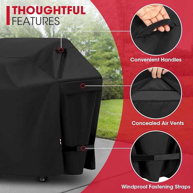 UNICOOK Heavy Duty Waterproof Barbecue Gas Grill Cover, 75-inch XX-Large BBQ Cover, Special Fade Resistant, Durable and Convenient, Fits Grills of Weber Char-Broil Nexgrill Brinkmann and More