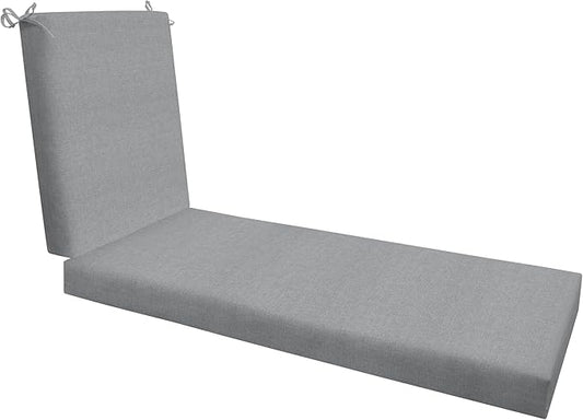 Honeycomb Outdoor Heritage Chaise, 22.5" W x 70" L, Textured Solid Platinum Grey Chair Cushion for Patio Furniture