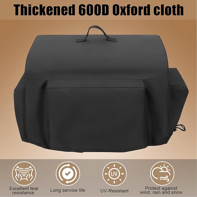 Cover for Pit Boss 10697 & PB150PPG Table Top Wood Grill, Pellet Smoker Cover for PB Portable 150/pb200p Pellet Grill,Protective 600D Heavy Duty Waterproof Cover for Pit Boss 75275