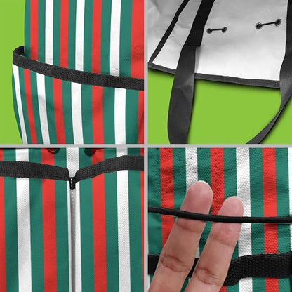 Classic Checkered Garden Tool Bag - Waterproof Garden Tote with 8 Pockets, Large Storage Home Organizer Gardening Tool Oxford Bag for Garden Tools Kits Holder, Gardening Gift for Women & Men