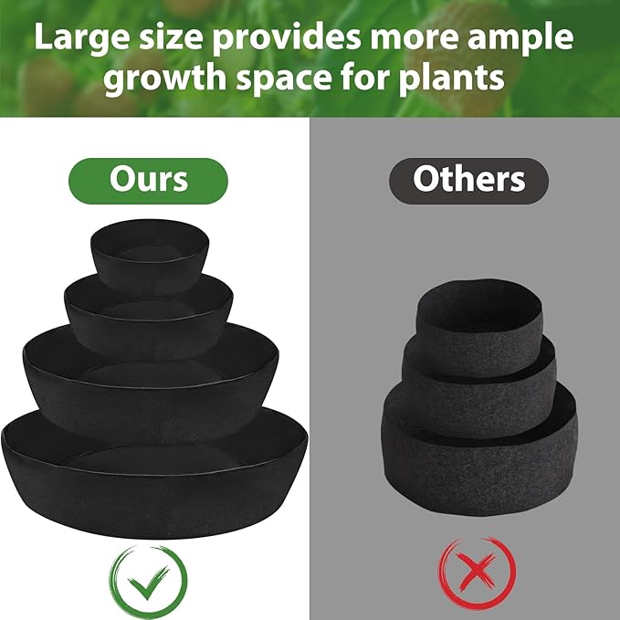 Wenfan 4 Tiered Strawberry Planter Fabric Raised Garden Planting Bed Stackable Strawberry Planter Bag Felt Planting Container for Growing Vegetables Herb Plant, 8 Inch Deep, Round