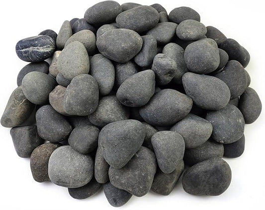 FANTIAN 40 lbs Natural Black Rocks Mexican Beach Pebbles, 2-3 Inch Decorative Black River Rocks for Landscaping, Garden, Paving, Fountain, Walkways and Outdoor Decorative Stones