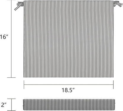 LVTXIII Outdoor Seat Cushions Seasonal Replacement Chair Cushions, Square Patio Chair Pads with Ties for Dining Chairs and Garden Furniture,18.5"x16"x2", 2 Pack, Strip Grey