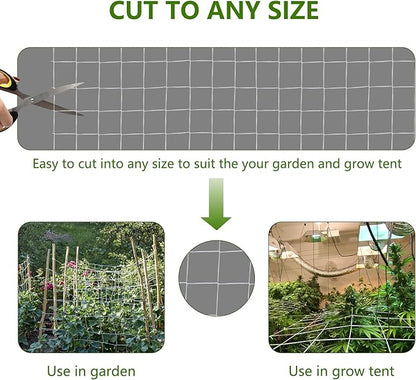 Toolazy Trellis Netting 5 x 350 ft - Heavy Duty Nylon Garden Netting with 6 Inch Mesh, Soft Plant Support Net for Tomatoes, Cucumbers, Peas, Vine Climbing Vegetables, Indoor Outdoor Greenhouse