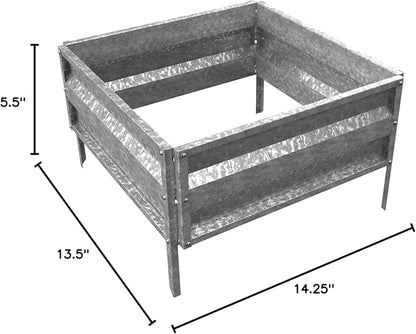 Pure Garden Raised Garden Bed Plant Holder Kit with Adjustable Galvanized Iron for Growing Flowers, Vegetables, Herbs