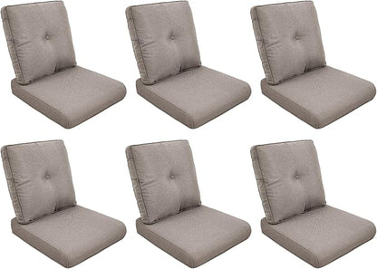 Patio Cushions for Outdoor Furniture - 22" x 25" x 4" UV Resistant Thick Foam Cushions Water Resistant Replacement Cushion for Outdoor Patio Furniture Chair/Sofa/Couch | Grey | 6-Pack |