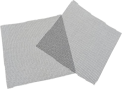 HAHIYO 50PCs 4Inch/10Cm Black Square Glassfibre Flower Pot Hole Mesh Pad Bottom Grid Mat Bonsai Drainage mesh Hole Screens Gasket Prevent Soil Loss Breathable Gasket Drainage Netting for Bonsai