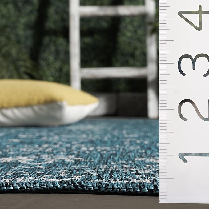 SAFAVIEH Courtyard Collection 2'3" x 22' Navy/Ivory CY8680 Indoor/ Outside Waterproof Easy cleansingPatio Backyard Mudroom Runner Mat