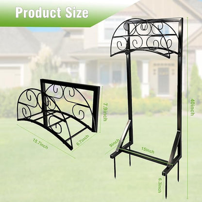 Garden Hose Holder, Heavy Duty 4 Spikes Water Hose Stand, Freestanding Hose Hanger Holds 150FT, Stable Hose Storage Organizer for Outside Yard Lawn