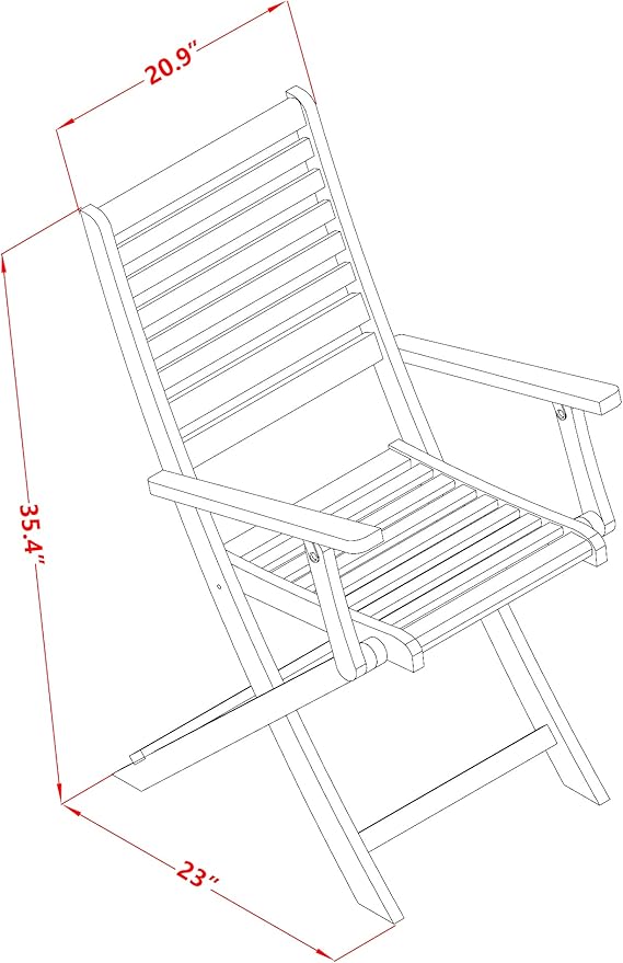 East West Furniture SEBS3CANA 3 Piece Folding Patio Bistro Sets Outdoor Set Contains a Square Acacia Wood Coffee Table and 2 Folding Arm Chairs, 26x26 Inch, Natural Oil