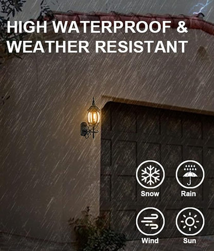 HOLKIRT 2-Pack Outdoor Wall Lantern Waterproof Exterior Wall Sconce Light Matte Black for Porch Garage Doorway