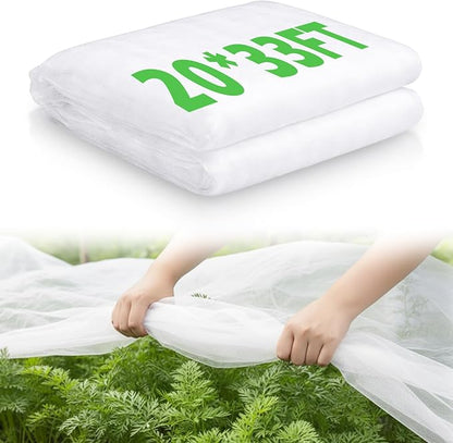 Garden Insect Netting for Raised Beds Extra Large Fruits Tree Netting Pest Barrier White Ultra Fine Mesh Row Bed Covers Net for Vegetable Fruit Protection from Insect Bird Animals(20 x 33 ft)