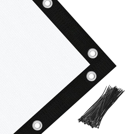 Amagenix 90% Pergola Shade Cover 5' X 10' Sun Shade Cloth with Grommets for Outdoor Garden Patio Porch, Commercial Grade 200 GSM - Cable Zip Ties Included (We Customized) GN108, White