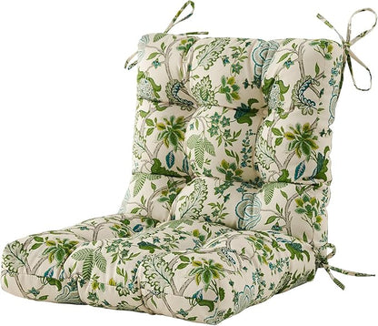 ARTPLAN Seat/Back Outdoor Chair Cushion,Set of 4 Patio Chair Cushion with Tie,Tufted Replacement for Patio Furniture,40x20x4 Inches,4 Count,Floral