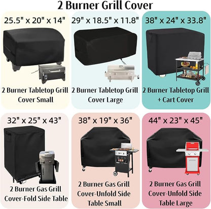 Tabletop Grill Cover for Cuisinart CPG-256 & CGG-306 Portable Electric Smoker, 8-in-1 Portable Wood Pellet Grill Cover for NXR 3 Burner Gas Grill, Waterproof Dustproof Cover for Grill Smoker