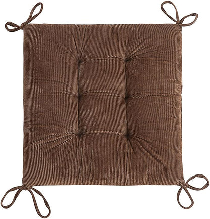 Outdoor Patio Cushion, Rocking Chair Cushion, Tufted Pads, Set of Upper and Lower with Ties Pack of 2 (2 Sets) - Back 20"×17", Seat 17"×17" (Brown)