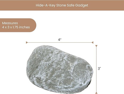 Bits and Pieces - Hide-A-Key Stone Safe Gadget - Fake Rock Spare Key Hider - Weather Resistant Yard Decorations - Decorative Garden Stones