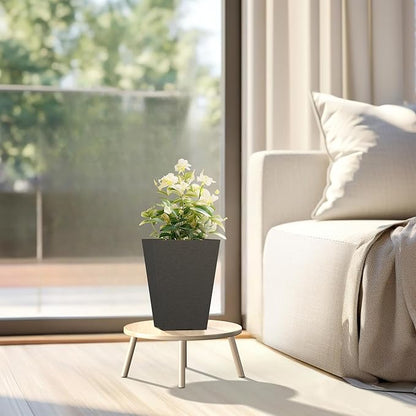 Kante 14 Inch Tall Planter Set of 2, Large Taper Planter for Outdoor Indoor Garden Patio Front Door (Black)