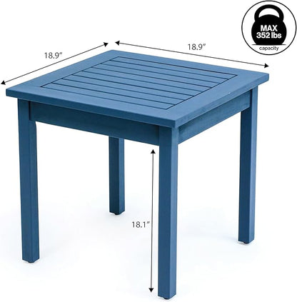 JONATHAN Y END6000N Archer 18.9" Modern Classic Square Slatted Solid Acacia Wood Indoor/Outdoor Adirondack Side Table for Patio, Garden, Bathroom, Living Room, Nautical Blue