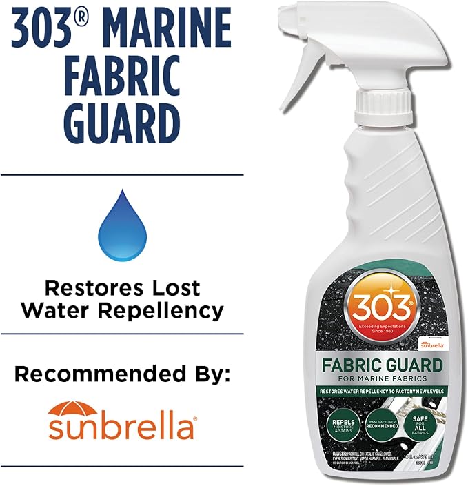 303 Marine Fabric Guard for Boat Covers & Canvas, 16 oz | Restores water and stain resistance on boat covers, canvas, and marine fabrics.
