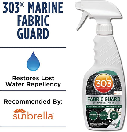 303 Marine Fabric Guard for Boat Covers & Canvas, 16 oz | Restores water and stain resistance on boat covers, canvas, and marine fabrics.