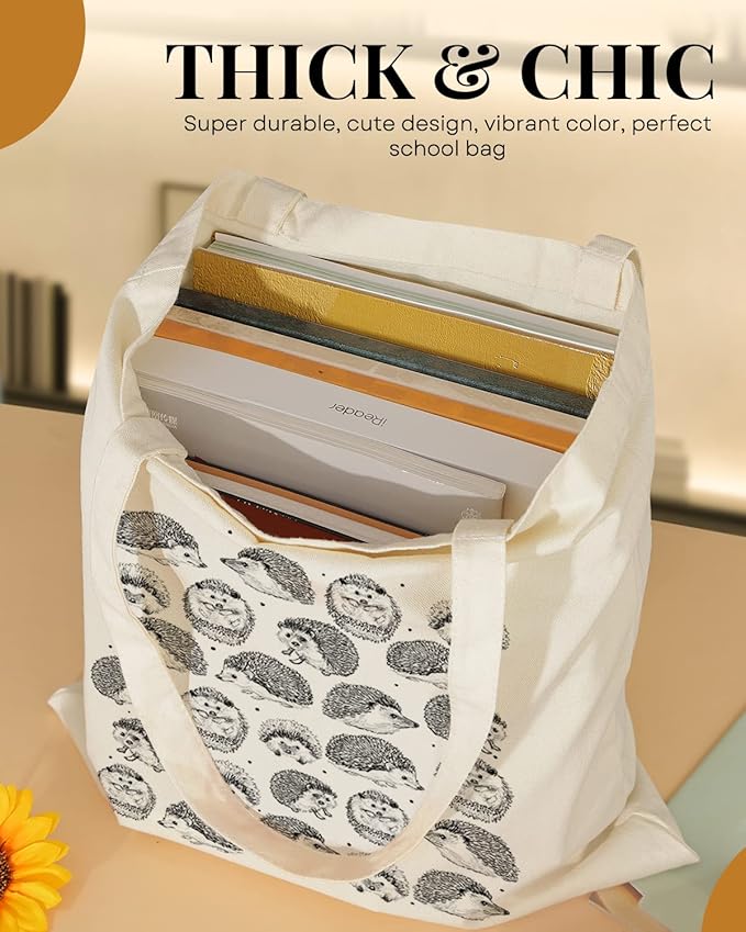 AUSVKAI Canvas Tote Bag Aesthetic for Women, Cute Reusable Cloth Cotton Bags for Shopping Beach Grocery