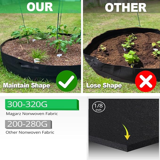 ZtohPyo 2-Pack 50 Gallon Plant Grow Bags, Large Fabric Raised Garden Bed with Handles,Durable Garden Beds Planters Aeration Gardening Container to Grow Vegetables for Outdoor Plants