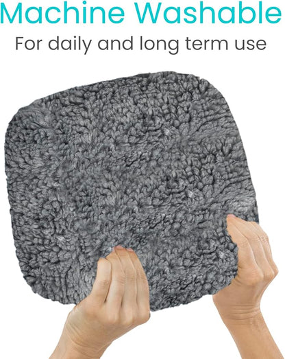 Vive Mobility Knee Scooter Pad Cover - Soft Plush Adult Sheepskin Memory Foam Cushion, Walker Accessory for Knee Roller, Padded Leg Cart Improves Comfort with Injury, Universal Fit (Gray)