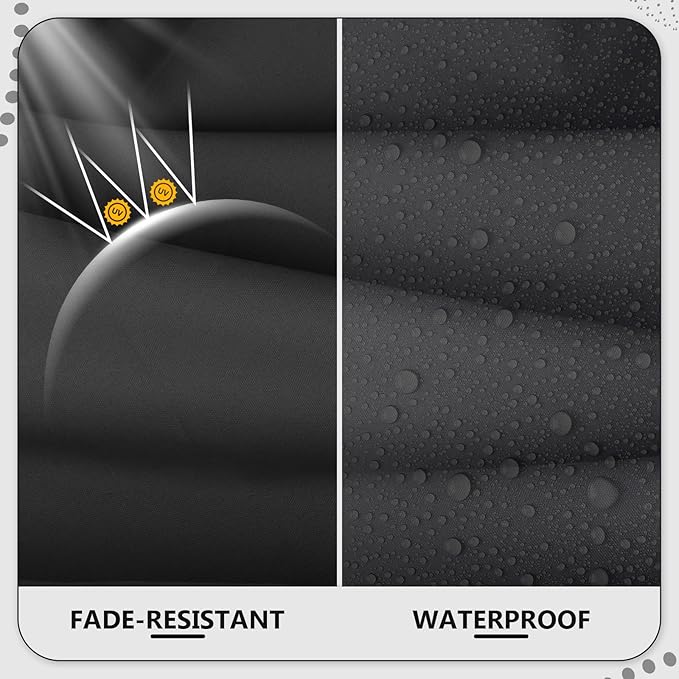 14 Piece Outdoor Patio Waterproof Cushion Covers, Fits 6-Seat Wicker Rattan Sectional Couch Chair Furniture Cover Replacement Set - Fade-Resistant Patio Cushion Covers with Zipper