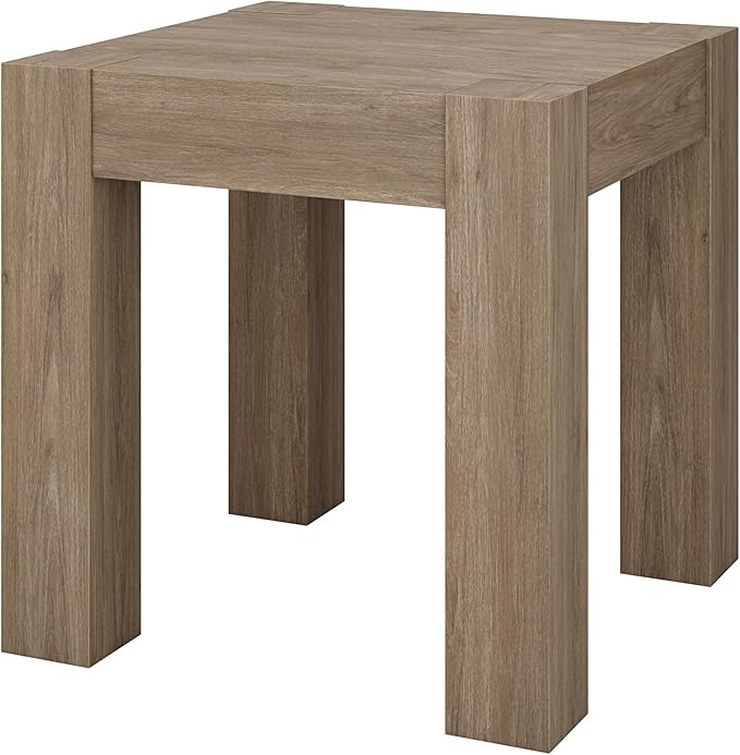 Henn&Hart Langston 22" Wide Square Side Table in Antiqued Gray Oak