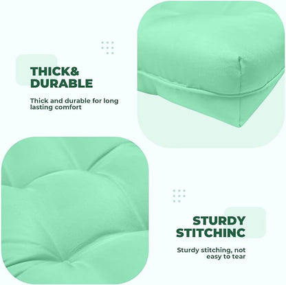 DANGHOOGY Wicker Chair Cushions, Waterproof Outdoor Loveseat Cushions for Patio Furniture, Tufted Wicker Furniture Cushions, 1 Loveseat and 2 U-Shaped Cushions, Cyan