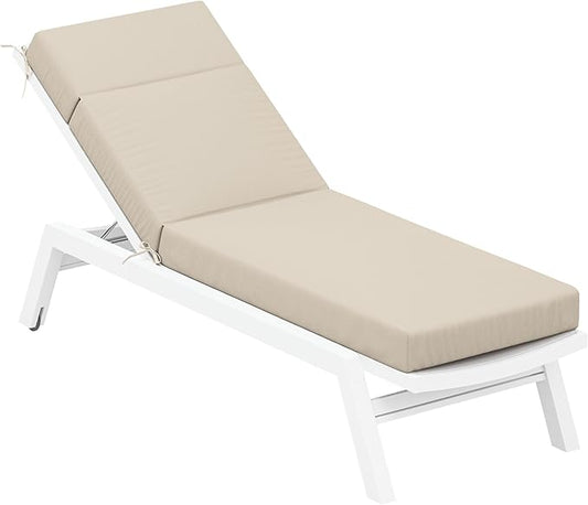 Chaise Lounge Cushion for Outdoor Furniture, Waterproof Fade and Tear Resistant Lounge Deck Chair Cushions for Patio Lawn Pool Resort Hotel